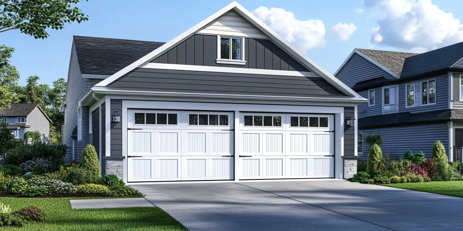 Technician performing garage door service in St. Anthony, MN